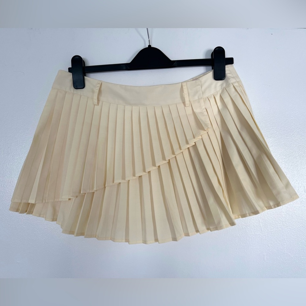 Pleated micro mini skirt